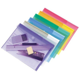 Tarifold 5 pochettes à documents a4 à velcro, pp, transparent