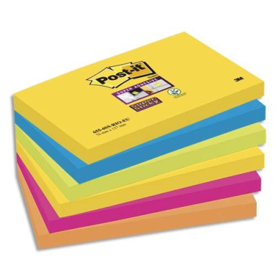 Post-it bloc-note adhésif super sticky notes, 127 x 76 mm 90f bp873