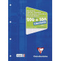 Bloc de cours encollé A4 200+100 pages détachables, quadrillé 5x5 ,perforé 4 tro