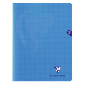 Mimesys cahier piqué polypro 24x32cm 48p Q.5x5 Bleu