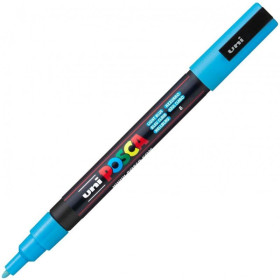Uniball posca trait fin 0.9 - 1.3mm pointe conique pc3m bleu clair