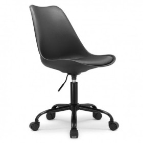 Fauteuil de bureau LACAR, coque noir, assise mousse V2