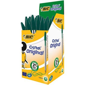 50 bics stylo bille cristal vert 12964