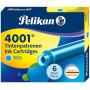 Pelikan Paquet de 6 cartouches d'encre 4001 , turquoise
