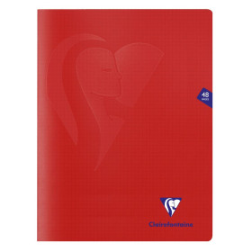Mimesys cahier piqué polypro 24x32cm 48p Q.5x5 Rouge