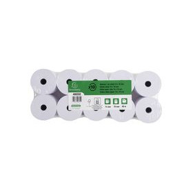 Lot de 10 bobines exacompta 1 pli offset blanc 64g 74 x 70 x 12mm
