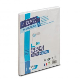 Paquet 50 pochettes blanches c4 229x324 90 g/m² bande de protection