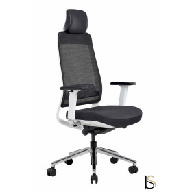 Fauteuil bureautique synchrone fax blanc