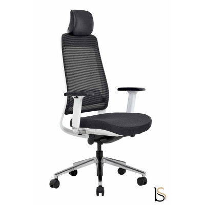 Fauteuil bureautique synchrone fax blanc