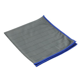 1 Microfibre CARBONE 40 x 50 cm grise avec liseré bleu