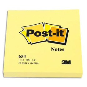 Post-it Bloc-note 100 feuilles adhésives, 76 x 76 mm, jaune