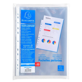 Sachet 50 poch.perf. PP lisse 6/100° A4
