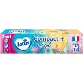 Mouchoirs LOTUS COMPACT+ STYLE x18 étuis
