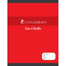 CAHIER CONQUERANT 7 AGRAFE 170X220 48P 60G SEYES ROUGE