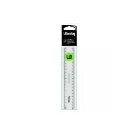 Double decimetre plastique transparent 2 biseaux gradues poignee ls