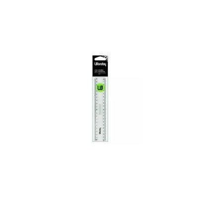 Double decimetre plastique transparent 2 biseaux gradues poignee ls