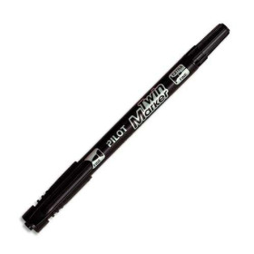 Pilot marqueur permanent twin marker, extra fin, noir 2 pointes: 0,4 + 0,8 m 342