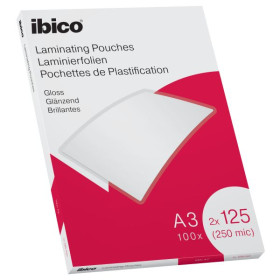 Pochettes de plastification Ibico brillantes A3 250 microns - 100 pièces - IBICO