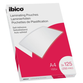 Pochettes de plastification auto-adhésives Ibico A4 250 microns - 100 pièces - I