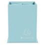 Pot a crayons carré 4 comp. bleu pastel