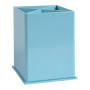 Pot a crayons carré 4 comp. bleu pastel