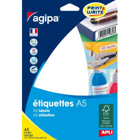 ETUI A5  96 Etiquettes BLANC 97X46