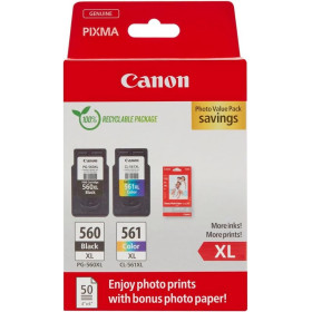 Canon multipack 2 cartouches jet d'encre n° 560 + 561 / 3712c008 noir + couleur