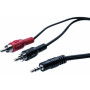 Cordon stéreo Jack 3.5 mm vers 2 x RCAM noir - 1,8 m