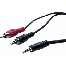 Cordon stéreo Jack 3.5 mm vers 2 x RCAM noir - 1,8 m