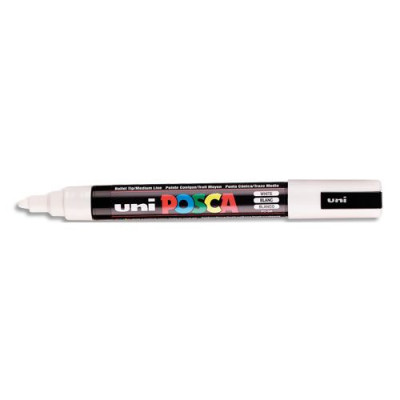 Unibal Posca Marqueur peinture encre blanche à pigmentation et base eau pointe m