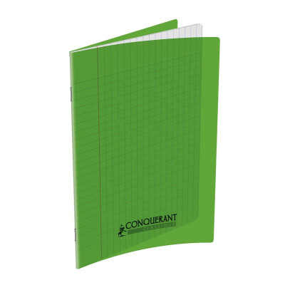 CAHIER CONQUERANT CLASSIQUE AGRAFE 170x220 48P 90G SEYES POLYPRO VERT