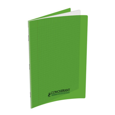 CAHIER CONQUERANT CLASSIQUE AGRAFE 210x297 48P 90G SEYES POLYPRO VERT