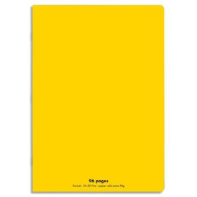 Cahier A4 21x29,7cm 96 pages 90g grands carreaux séyès. polypropylène jaune