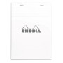 Bloc agrafé Rhodia WHITE N°16 14,8x21 cm 80 feuillets petits carreaux 5x5 80 g