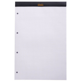 Bloc agrafé Rhodia BLACK N°20 21x31,8 cm petits carreaux 5x5 80 feuillets perfor