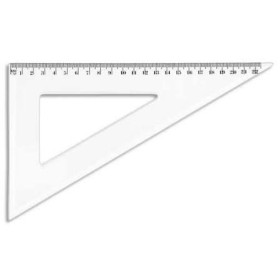 Equerre 60° 21 cm plastique transparent 1 biseau gradue en mm ls