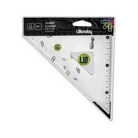 Equerre 45° 24 cm plastique transparent 1 biseau gradue en mm ls