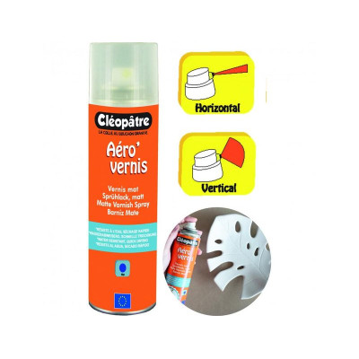 Vernis aerosol cleopatre brillant sechage rapide flacon de 250 ml.