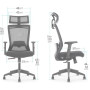 Fauteuil de bureau Kinta dossier filet et assise noire