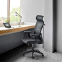 Fauteuil de bureau Kinta dossier filet et assise noire