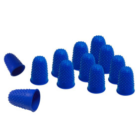 Sachet de 12 doigtiers herisson perfores antiderapants diam 19 mm bleu