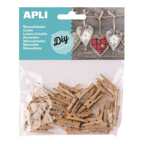 SACH 45 MINI PINCES BOIS 25X3MM NATUREL