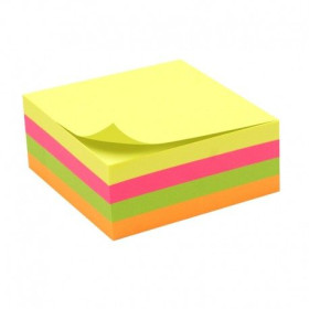 Bloc note repositionnable 4 couleurs néon 320 feuilles 75x75mm unité
