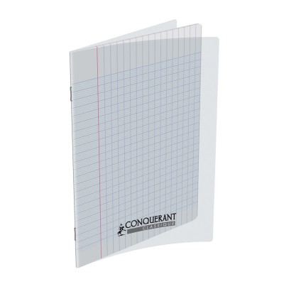 CAHIER CONQUERANT CLASSIQUE AGRAFE 170x220 48P 90G SEYES POLYPRO INCOLORE