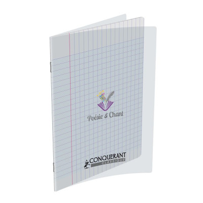 CONQUERANT Cahier de poésie 170x220 48P 90G SEYES/UNI POLYPRO INCOLORE