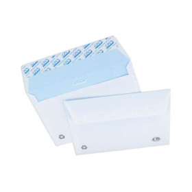Boîte 500 enveloppes blanches C6 114x162 80 g/m² bande de protection