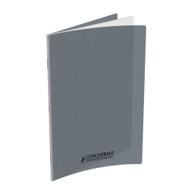 Cahier Conquerant 24x32cm 96p couv polypro seyes Gris