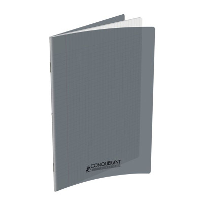 Cahier Conquerant 24x32cm 96p couv polypro seyes Gris