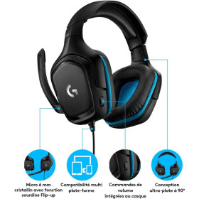 Logitech G432 Casque Gamer Filaire, Son 7.1 Surround, DTS Headphone:X 2.0, Trans