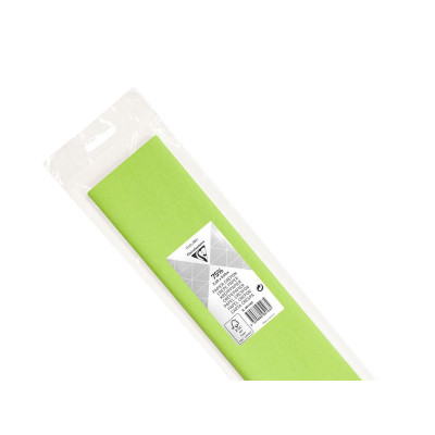 PAPIER CRÉPON 75%, Sachet de 1 feuille pliée, 2,50x0,50m, Vert pomme